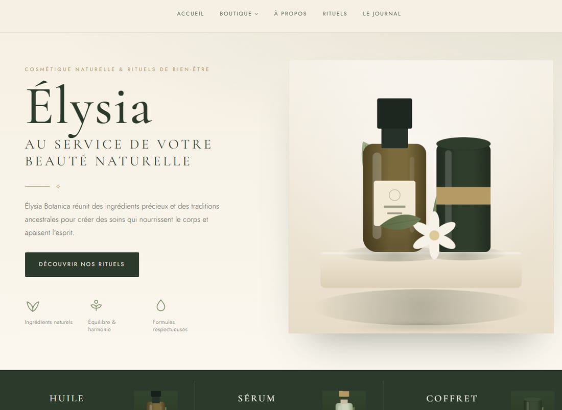 Élysia Botanica — site vitrine bien-être